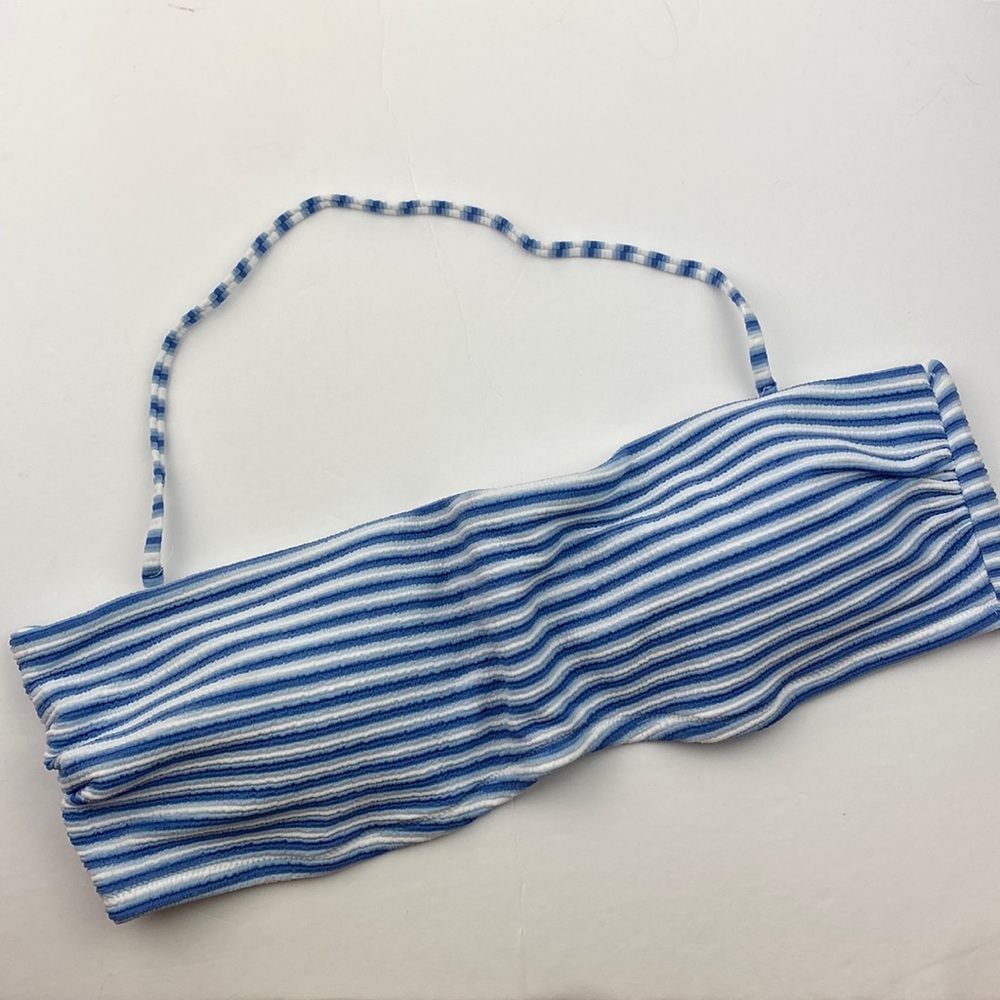NWT J. Crew | Textured Striped Bandeau Bikini Top 2X Plus
